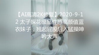 【AI高清2K修复】2020-9-12 太子探花极品性感高颜值蓝衣妹子，翘起屁股后入猛操呻吟大声